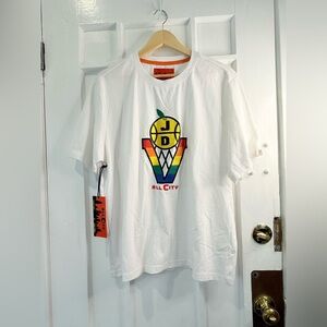 Just Don White T-Shirt with Multicolor Logo